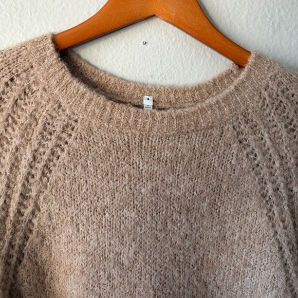 Alpaca Blend Knit Beige Tan Crew Neck Long Sweater by Muji Women Small - Picture 4 of 10